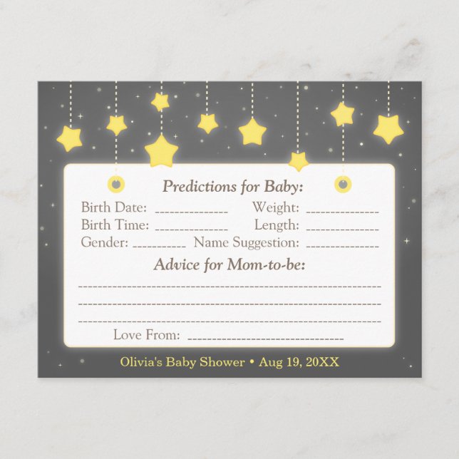 Twinkle Little Star Baby Prediction Advice Name (Front)