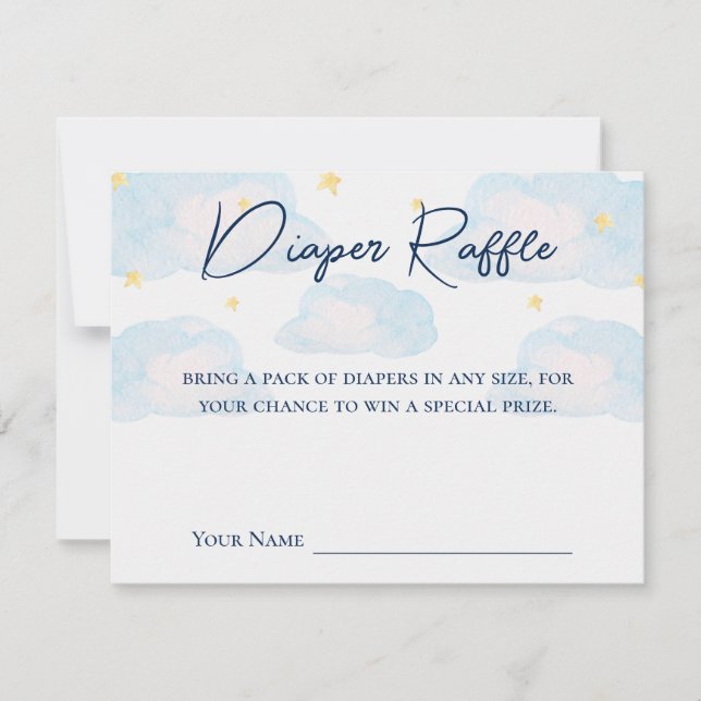 Twinkle Little Star Baby Shower Diaper Raffle Card (Front)