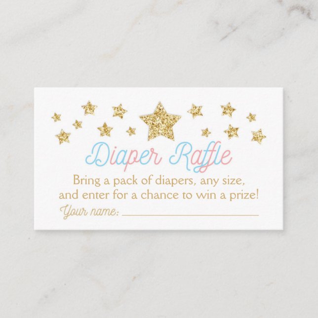 Twinkle Little Star Baby Shower Diaper Raffle Enclosure Card (Front)