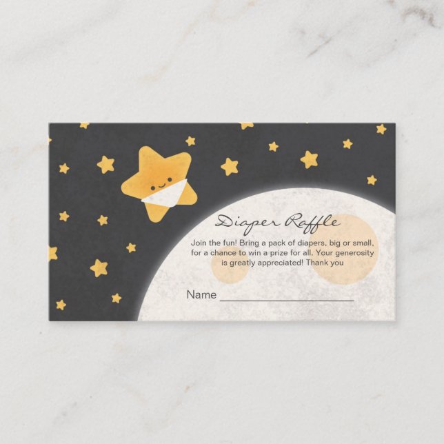 Twinkle Little Star Baby Shower Diaper Raffle  Enclosure Card (Front)