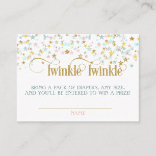 Twinkle Little Star Baby Shower Diaper Raffle Enclosure Card