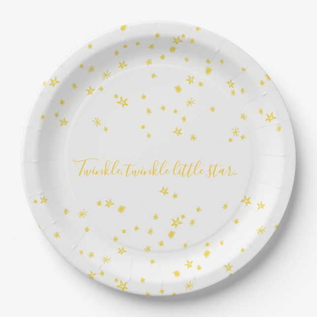 Twinkle Little Star Baby Shower Paper Plates (Front)