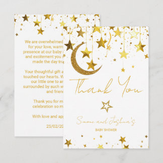 Twinkle Little Star Baby Shower Thank You Card
