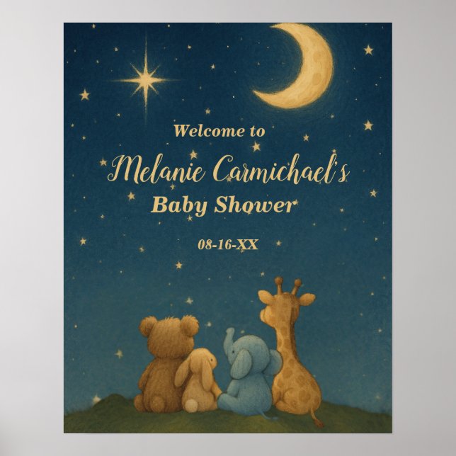 Twinkle Little Star Baby Shower Welcome Poster (Front)
