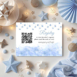 Twinkle Little Star Blue Boy Baby Shower Registry Enclosure Card