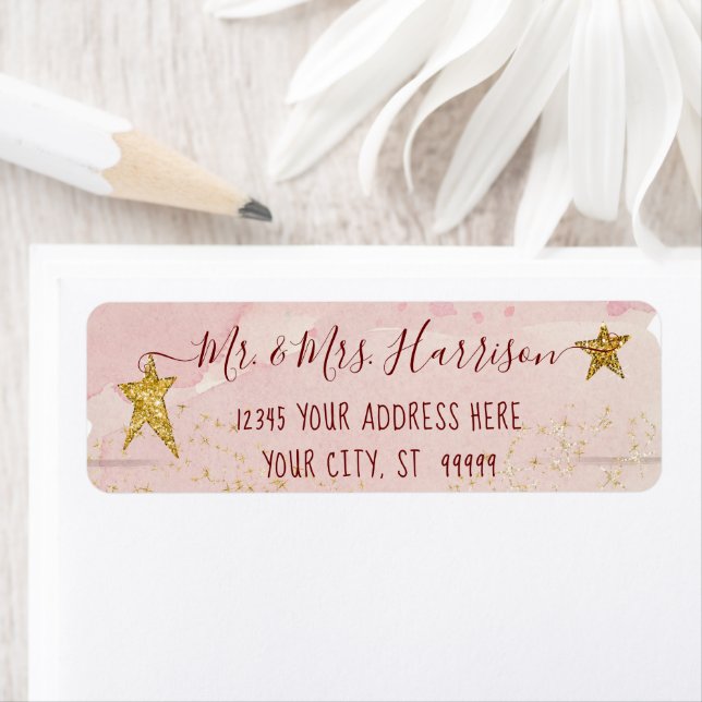 Twinkle Little Star Blush Pink Gold Adresse de ret (En situation)