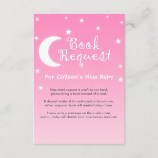 Twinkle Little Star Book Request with poem in pink Invitation