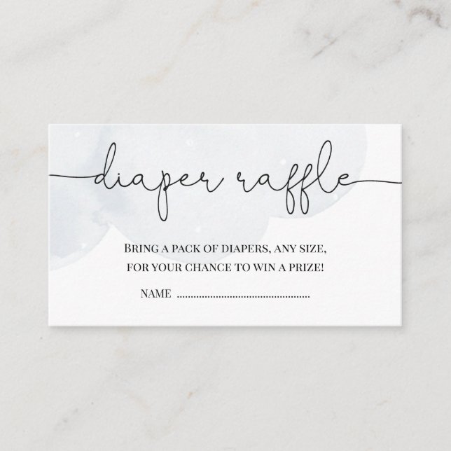  Twinkle Little Star Boy Baby Shower Diaper Raffle Enclosure Card (Front)