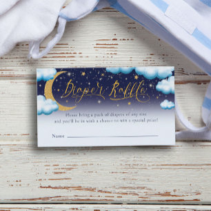 Twinkle Little Star Boy Baby Shower Diaper Raffle Enclosure Card