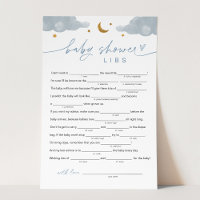 Twinkle Little Star Boy Baby Shower Libs Game