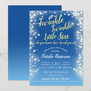 Twinkle Little Star Chalkboard Sparkle Invitation