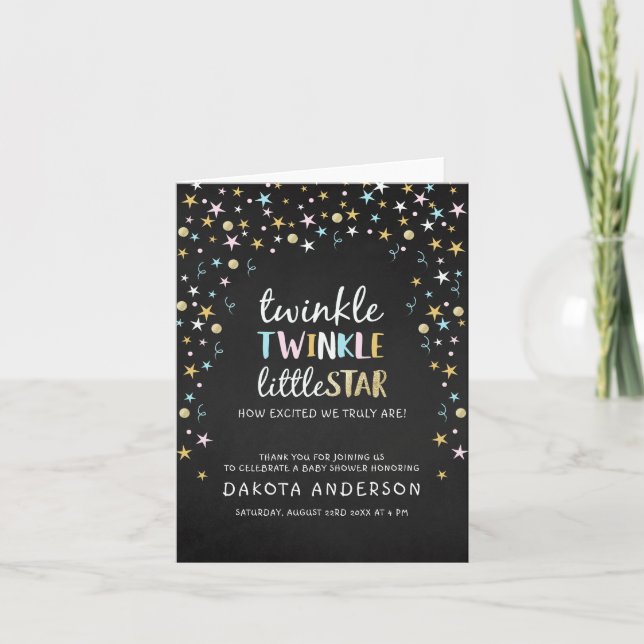 Twinkle Little Star Confetti Chalkboard Thank You (Front)
