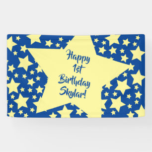 Twinkle Little Star Cute 1st Birthday Party Theme Banner