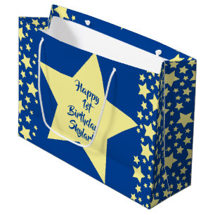 Twinkle Little Star Cute 1st Birthday Party Theme Large Gift Bag