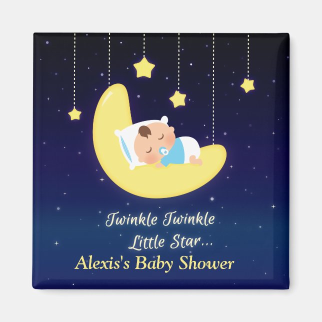 Twinkle Little Star Dark Blue Background Magnet (Front)