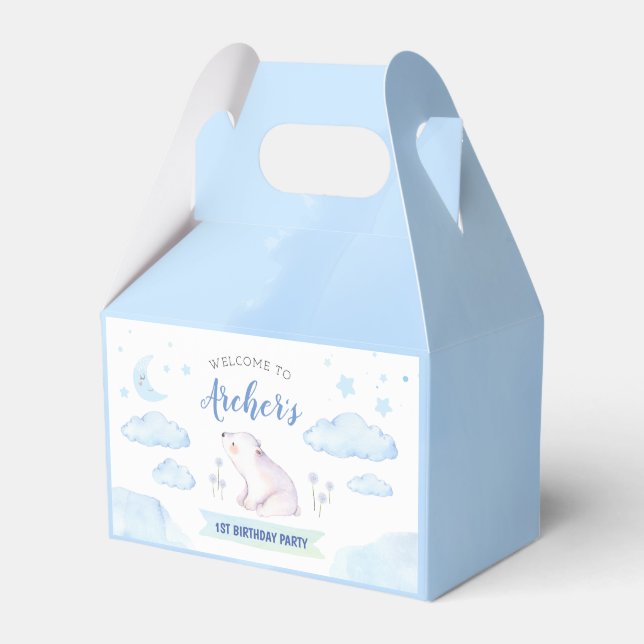 Twinkle little star favor box, boy baby shower box (Front Side)