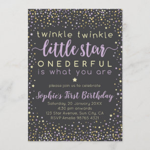 Twinkle Little Star First Birthday Invitation