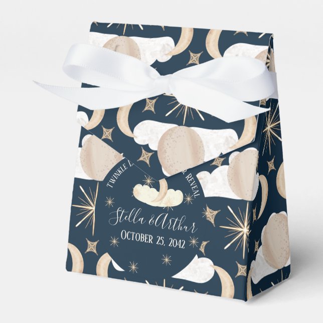 Twinkle Little Star Gender Reveal– Celestial Party Favor Box (Front Side)