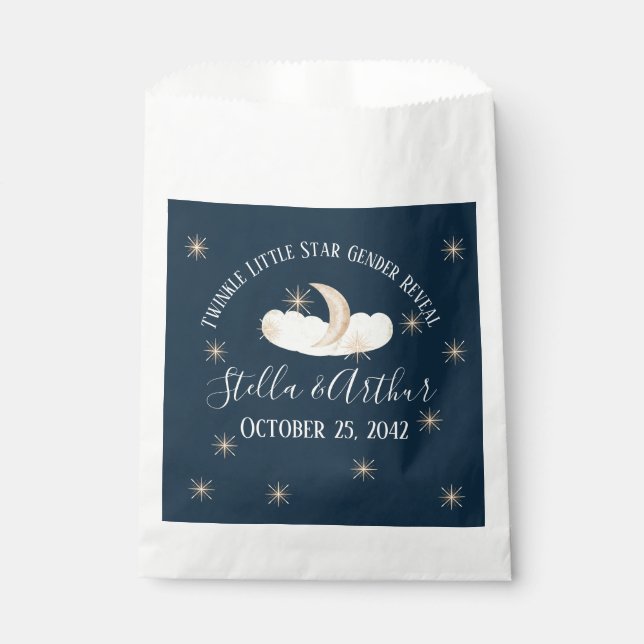 Twinkle Little Star Gender Reveal– Celestial Party Favour Bag (Front)