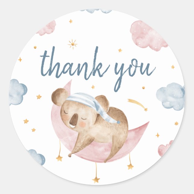 Twinkle Little Star Gender Reveal Favour Stickers (Front)
