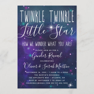 Twinkle Little Star Gender Reveal Invitation