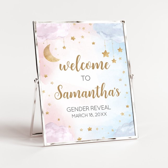 Twinkle Little Star Gender Reveal Welcome Sign (Twinkle Little Star Gender Reveal Welcome Sign)