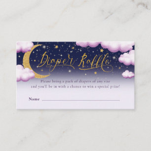 Twinkle Little Star Girl Baby Shower Diaper Raffle Enclosure Card