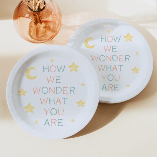 Twinkle Little Star How We Wonder Gender Reveal Paper Plate (Creator Uploaded)