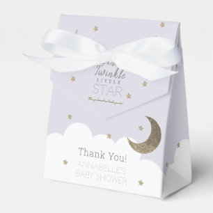 Twinkle Little Star Lilac Baby Shower Favor Box