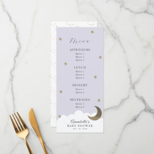 Twinkle Little Star Moon Lilac Baby Shower Menu