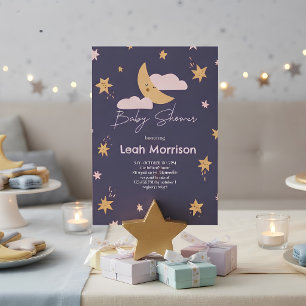 Twinkle Little Star Moon & Stars Baby Shower Invitation