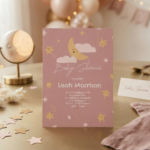 Twinkle Little Star Moon & Stars Baby Shower Invitation