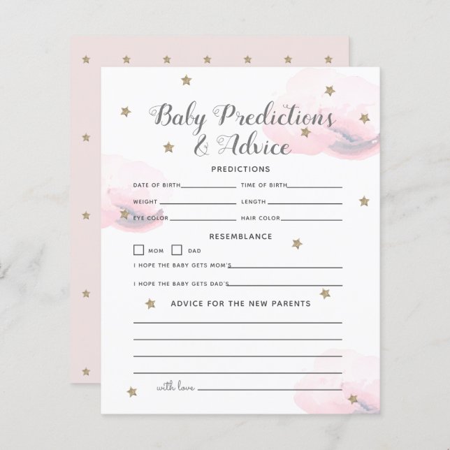 Twinkle Little Star Pink Baby Predictions & Advice (Front/Back)