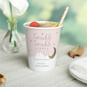 Twinkle Little Star Pink Baby Shower Paper Cups