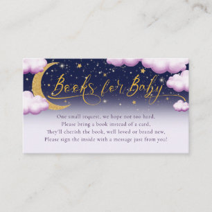 Twinkle Little Star Pink Girl Baby Shower Books Enclosure Card