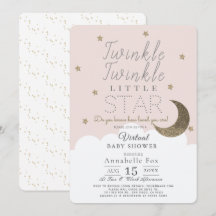 Twinkle Little Star Pink Girl Virtual Baby Shower