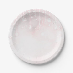 Twinkle little Star Rose Gold Baby Shower Paper Plate