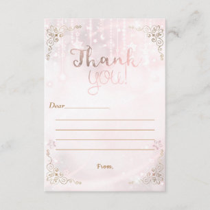 Twinkle little Star Rose Gold Shower Thank You Card