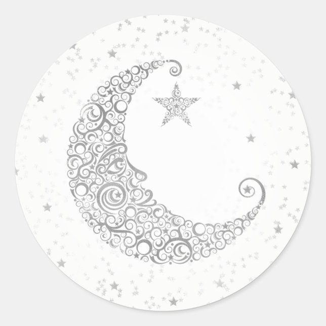 Twinkle Little Star Silver Moon Sticker (Front)