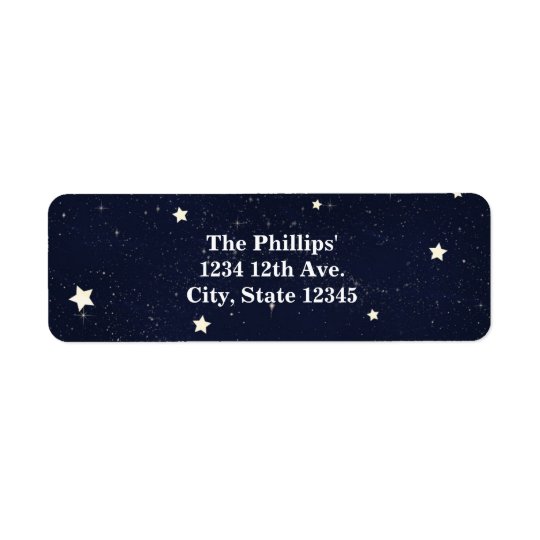 Twinkle Little Star Starry Sky Baby Shower Return Address Label