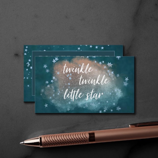 Twinkle Little Star | Teal Copper Diaper Raffle Enclosure Card (Creator Uploaded)