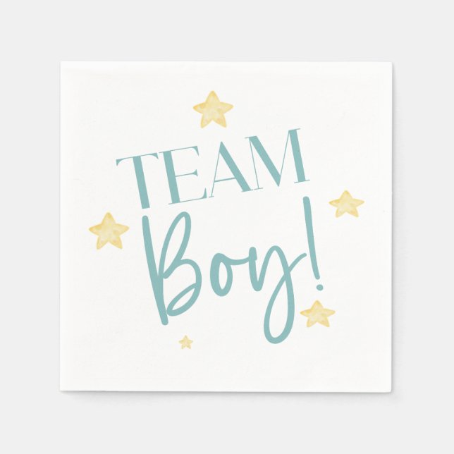 Twinkle Little Star Team Boy Blue Gender Reveal Napkin (Front)