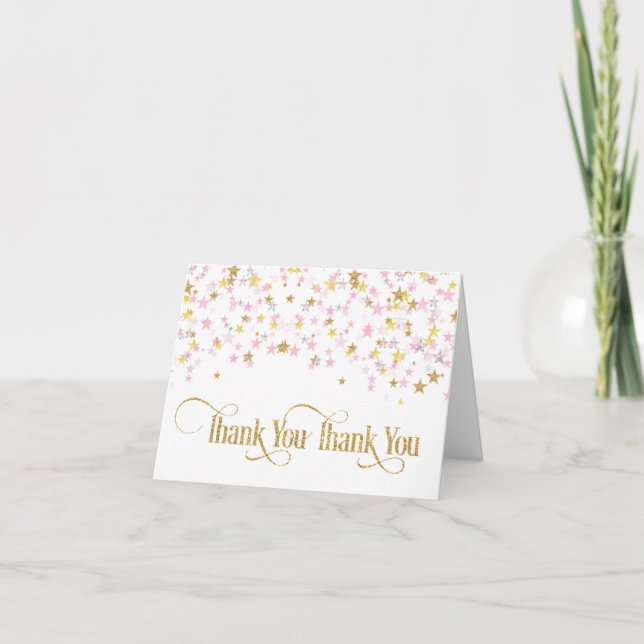Twinkle Little Star Thank You Pink Gold (Front)