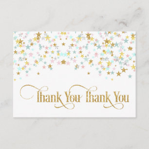 Twinkle Little Star Thank You White or Any Colour Card