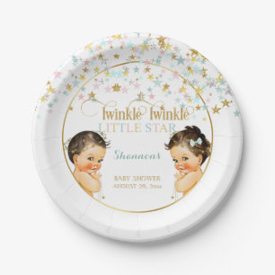 Twinkle Little Star Vintage Baby Gender Neutral Paper Plate