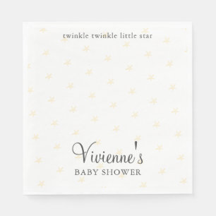 Twinkle Little Star White and Grey Baby Shower Napkin