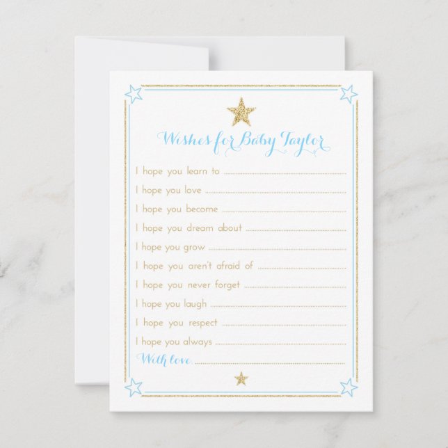 Twinkle Little Star Wishes for Baby Blue Gold (Front)