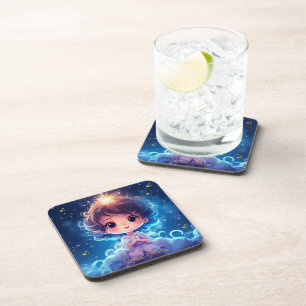 Twinkle Little Starry Princess Girl Birthday Coaster