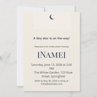 Twinkle Minimal Baby Shower, Editable Invitation