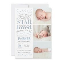 Twinkle Multi Photo Baby Boy Faire-part de naissan